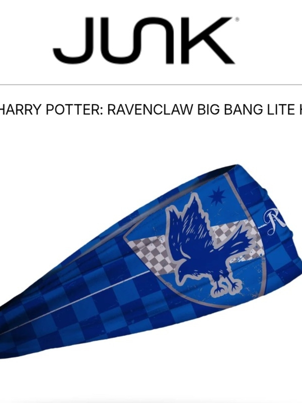 Ravenclaw Checkerboard Blue Stretch Headband by JUNK - Picture 2 of 9